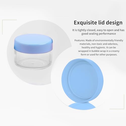 12 Pcs 15ml/0.5oz Small Travel Containers, 4 Pcs Makeup Spatula, Clear Plastic Cosmetic Jar Refillable Roun for Lotion Cream Products Sample Bottles, Plastic with Screw on Lid Container (blue) - color: blue