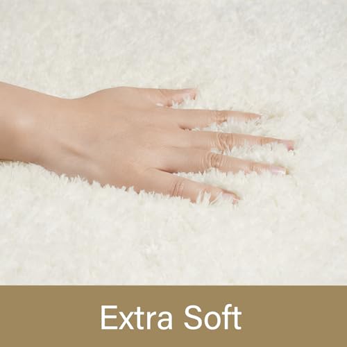LOCHAS Bathroom Rug 24x17 Inch, Soft Thick Absorbent Microfiber Bath Rugs for Bathroom, Machine Washable, Shaggy Plush Non Slip Bath Mat for Tub, Shower Floor, Quick Dry Mats, Cream White - color: Cream White, size: 24x17 inch (Rectangular)
