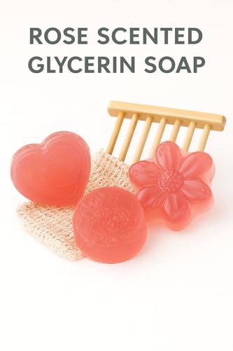 Aqua Marr Rose Scented Glycerin Soap Gift Set, 5-Piece | Hydrating Floral Scented Bars for Bath, Spa & Gifts | Handmade in Miami | Heart, Flower & Rose Shapes | Gentle for All Skin Types