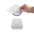 Gadgetime USA 2 Pack (White) Drain Hair Catcher -Silicone Square Drain Cover, Shower Suction Hair Stopper, Easy to Install for Kitchen, Bathtub, Sink & Laundry