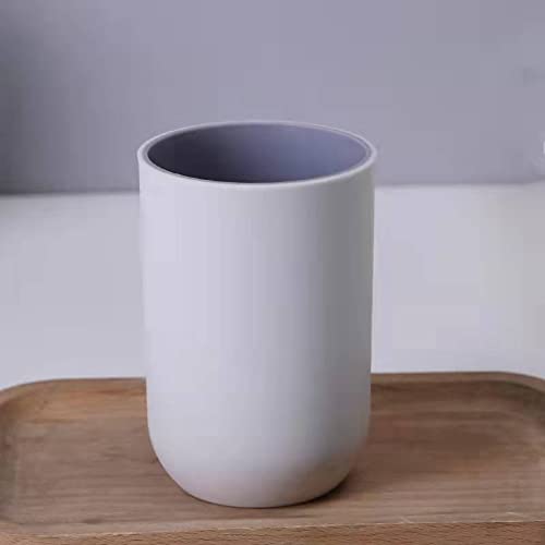 Unbreakable Reusable Drinking Cups Set of 2 Colors, Plastic Toothbrush Cup Tumblers 300 ml/10.5 oz, Dishwasher Safe (Light gray & Light gray) - color: Light gray & Light gray
