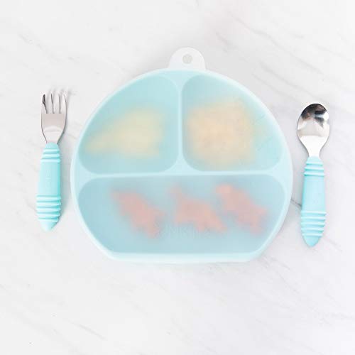 Bumkins Toddler and Baby Suction Plate, Divided Grip Dish Cover for Babies and Kids, Baby Led Weaning, Feeding Supplies, Store and Label Leftovers, Food Prep Portions, Fits Bumkins Dish and Plate - color: A1 Sm GD Lid