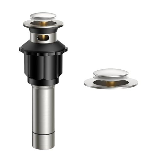 FORIOUS Bathroom Sink Drain with Overflow, Pop Up Drain Assembly with Detachable Basket Stopper, Anti-Explosion and Anti-Clogging Strainer, 304 Stainless Steel, Brushed Nickel - color: Brushed Nickel