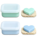 OTHIX 2 Pack Leakproof Silicone Travel Soap Case, Small Bar Soap Holder Container with Drainage Layer & Mini Portable Soap Dish Fits for Shampoo Bar, Gym, Camping (Baby Blue & Sage Green) - color: Baby Blue & Sage Green