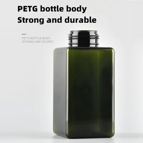 2Pcs Foaming Soap Dispenser, 450ml(16oz) Refillable Modern Square Pump Bottle for Shampoo, Body Wash, Liquid Soap, PETG Plastic Empty Soap Dispenser for Kitchen, Bathroom, Hospital (Green) - color: Green