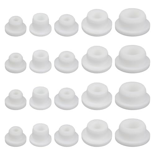 20pcs Bathtub Jet Covers, 5 Sizes Silicone Jet Tub Plugs Waterproof White Hole Cover Caps Bath Tub Inserts Reusable & Heat-Resistant