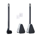 Toilet Brush, Long Handle Golf Toilet Brush with Holder 360° Deep Cleaning Flexible Silicone Toilet Cleaner Brush Wall Mounted for Bathroom (2Pcs Black) - color: 2pcs Black