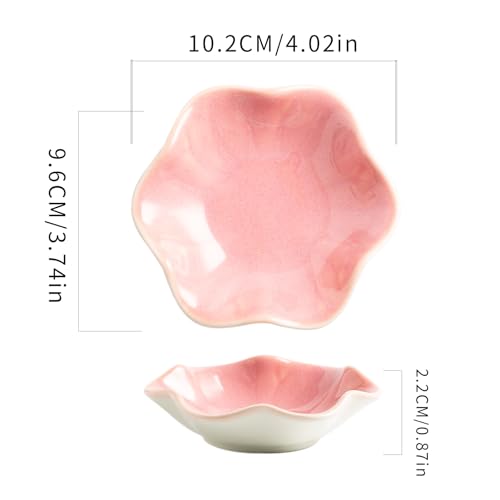 Ceramic Lotus Leaf Trinket Dish, Ring Holder for Jewelry | Keeps earrings, necklaces, keys, and keepsakes handy on vanities or nightstands, a sweet gift for moms, sisters, and friends - color: Pink