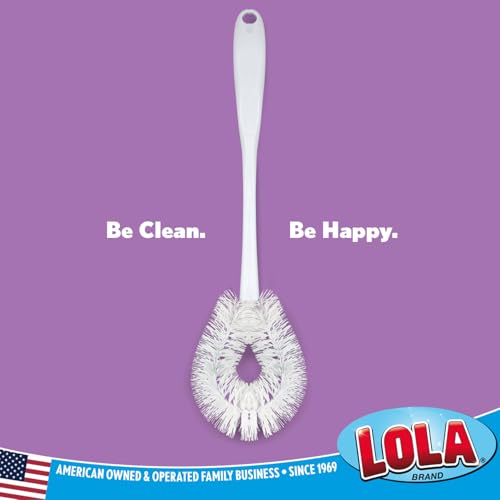 LOLA Toilet Bowl Brush w/Curved Head, 4 Pack, Coated Wire, Durable Poly Bristles, Reaches Under Toilet Bowl Rim - size: 4 Pack, style: Loop Style Bowl Brush