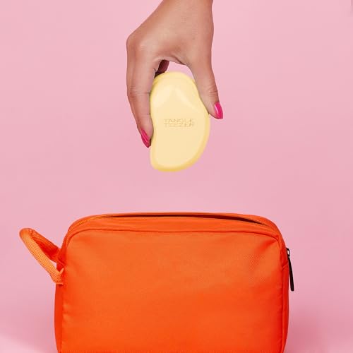 Tangle Teezer Original Detangler Mini Hair Brush, Buttercup Yellow | Travel-size detangling hair brush, gentle on tender scalps; detangles wet or dry hair for straight to curly strands - color: Buttercup Yellow, size: Mini