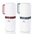 Toothbrush Travel Case,Toothbrush Holder and Rinse Cup with Handle Travel Toothbrush Holder,Multifunctional Toothbrush Cup,Large Capacit Travel Toothbrush Holder with Mouthwash Cup(Purple+Blue) - color: 2pcs-grayish Blue+purple