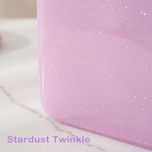 RSRSLEII Stardust Twinkle Jelly Travel Makeup & Toiletry Bag, Waterproof PVC Cosmetic Bag/Case for Women，Zipper SPF Beach Bag for Sunscreen Skincare and Daily Essentials (01Pink) - color: 01Pink