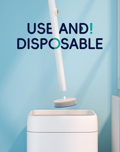 Disposable Toilet Cleaning System - Toilet Wand Kit with 36 High-Performance Refills, Wall Mounted Toilet Brush and Holder for Deep Cleaning Bathroom (Toilet Brush+18 Refills)
