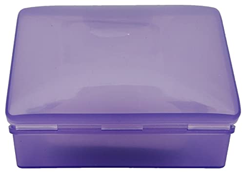 American Comb: Soap Box - Made in The USA - Travel Soapbox with Hinged Lid and Secure Latch Durable Storage Container - Purple - color: Purple