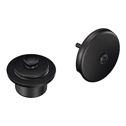 Moen Wrought Iron Push-N-Lock Tub and Shower Drain Kit with Bathtub Overflow Drain Cover, 1-1/2 Inch Threads, T90331WR | T90331WR, Bathtub Overflow Cover, 1-1/2 Inch Threads, Easy Install Replacement - color: Wrought Iron, size: 1.5 Inches (Pack of 1)