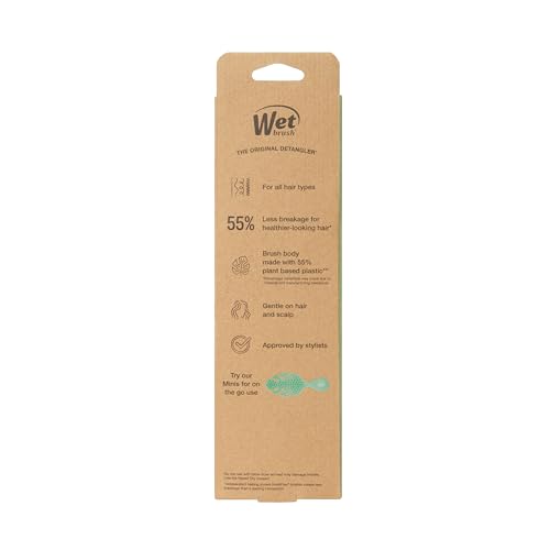 Wet Brush Go Green Hair Detangler Brush, Pink - Detangling Hair Brush - Ultra-Soft IntelliFlex Bristles Glide Through Tangles & Gently Loosens Knots While Minimizing Pain, Split Ends & Breakage - color: Pink, size: 1 Count (Pack of 1)