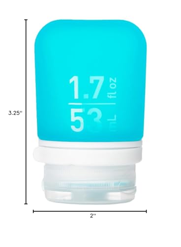 humangear GoToob+ (Small) | Refillable Silicone Travel Bottle | Locking Lid | Food-Safe Material | Aqua, Small (1.7 fl.oz; 53ml) - color: Aqua, size: 1.7 Ounces