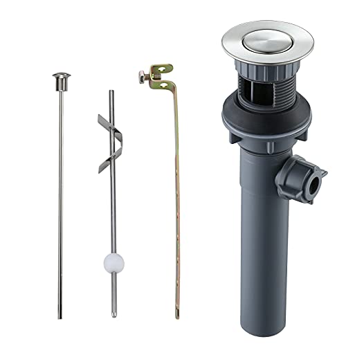 Bathroom Sink Drain with Lift Rod, Brushed Nickel Sink Drain with Overflow, ARCORA Drain Stopper for Vessel Sink - color: Brushed Nickel-1 Pack, style: Lift Rod With Overflow