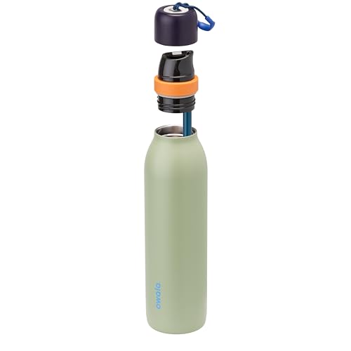 Owala FreeSip Twist Insulated Stainless Steel Water Bottle with Straw for Sports and Travel, BPA-Free, 24-oz, Blue/Green (Camo Cool) - color: Camo Cool, size: 24 Ounces