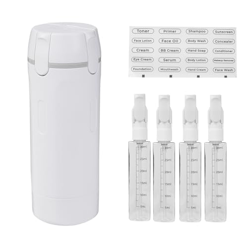 4 in 1 Travel Dispenser Bottle - Refillable Leak Proof and Portable for Shampoo, Conditioner, Shower Gel & Toiletries - Perfect for Vacation, Camping & Gym. (Green) - color: Green