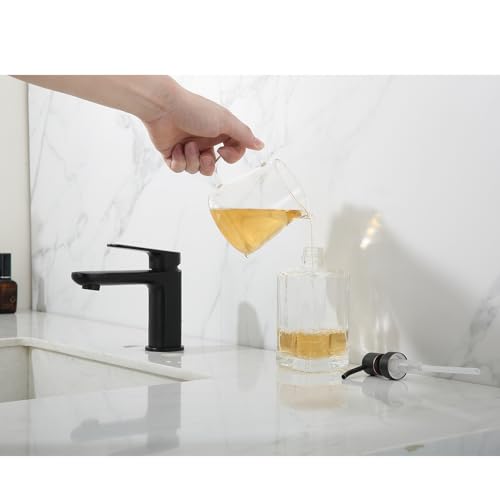 13.5 Oz Clear Glass Soap Dispenser with Rust Proof Stainless Steel Pump, Antique Design Refillable Square Lotion Dispenser for Bathroom, Premium Kitchen Hand Soap (Oil Rubbed Bronze) - color: Oil Rubbed Bronze
