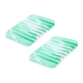 uxcell 2 Pcs Self Draining Silicone Soap Dish, Soap Tray with Drainage for Bathroom Shower Kitchen Sink, 4.5" x 3.1" x 0.4", Green/White - color: Green/White