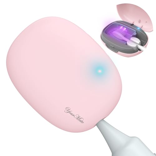 YourMate UVC Rechargerable Toothbrush Sanitizer Case Travel Toothbrush Covers Case with Holder for Houshold and Traveling or Business Trip Pink - color: Pink