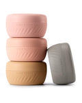 TakeToday Travel Containers for Toiletries, 2oz, 4 Pack, Apricot | Air Travel Leak-Proof, TSA Approved, Silicone Jars with Lid, for Cosmetics & Toiletries - color: Apricot