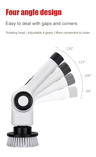 Electric Spin Scrubber, Electric Cleaning Brush, Multifunctional 360 Automatic Rotation Cordless Spin Scrubber with 7 Replaceable Brush Heads for Cleaning Bathroom Kitchen and Floor