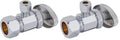 Eastman 5/8 Inch OD Compression x 1/4 Inch OD Compression Multi-Turn Angle Stop Valve, Brass Plumbing Fitting, Chrome, 04344LF (Pack of 2) - size: 1/4 in. OD x 5/8 in. OD (Pack of 2)
