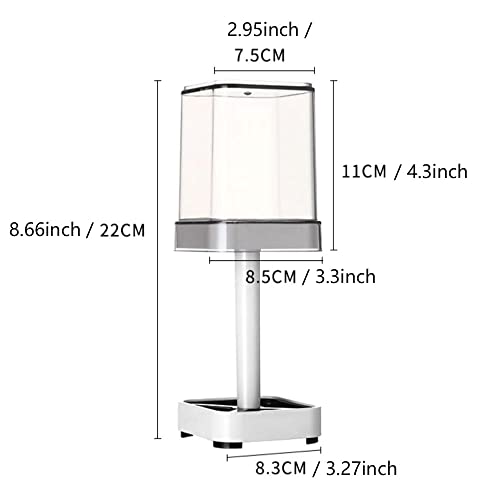 Toothbrush Holder with Cup/Cover Contains 3 Slots, Compatible with Conventional Toothbrushes, Can Store Toothpaste (Rectangle) - color: Cream Color A(vertical)
