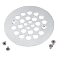 Artiwell 4-1/4“ Shower Strainer Drain Trim Set, Screw-in Shower Strainer Drain Cover, Plastic-Oddities Style Replacement Strainer Grid,Machine & Self-Tapping Screws Included (Chrome Plated) - color: Chrome Plated