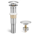 KES Bathroom Sink Drain with Strainer Basket Hair Catcher Anti Clog Pop Up Drain Stopper Vanity Vessel Sink Without Overflow, Brushed Nickel All Metal Rustproof 304 Stainless Steel, S2013D-BN - color: Brushed Nickel, style: for NO overflow sink,1-pack