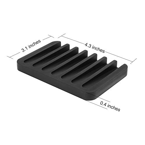 Anwenk Soap Dish for Shower Waterfall Soap Holder Soap Tray Soap Saver Drainer Flexible Silicone for Shower/Bathroom/Kitchen/Counter Top,Keep Soap Bars Dry Clean,Easy Cleaning-Black 1Pack - color: Black