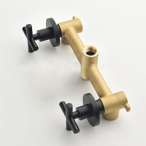 2 Handle Shower Faucet Set with Tub Spout Bathtub Shower Faucet Combo Set Shower System Complete Tub and Shower Trim Kit Matte Black Wall Mounted Shower Fixtures - color: Matte Black