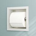 Neodrain Recessed Toilet Paper Holder, White Stainless Steel Built-in Tissue Paper Roll Holder, Roll Paper Holder for Bathroom Wall - color: White, size: 6X6In