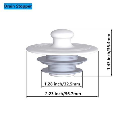 Bathroom Sink Stopper，Drain Stopper, Sink Plug, Drain Plug, Silicone Stopper (Patented Design) (1, Small-Gray) - color: Gray, size: Small