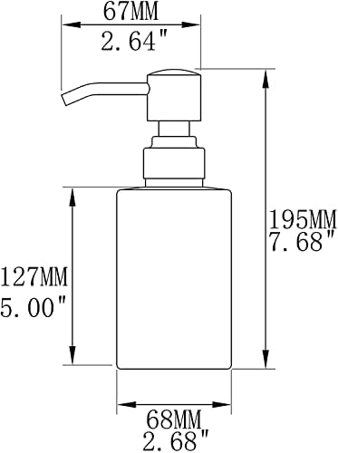 13.5 Oz Clear Glass Soap Dispenser with Matte Black Rust-Proof Stainless Steel Pump - Refillable Hand/Dish Soap Dispenser for Bathroom Countertop & Premium Kitchen - color: Matte Black