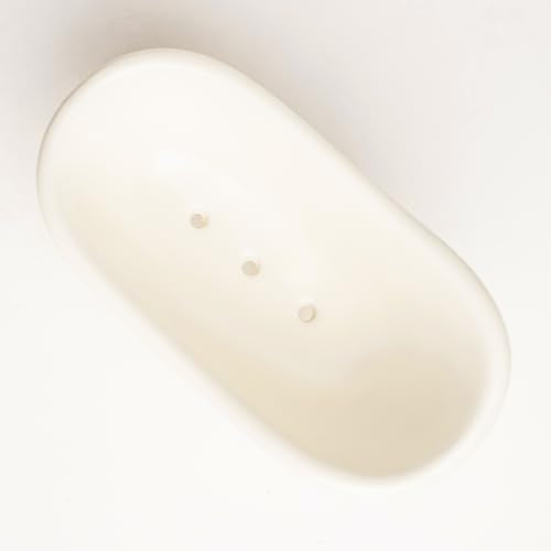 5.6" Ceramic Mini Bathtub Soap Dish Decortative Clawfoot Bathroom Soap Dish (Crème) - color: Crème