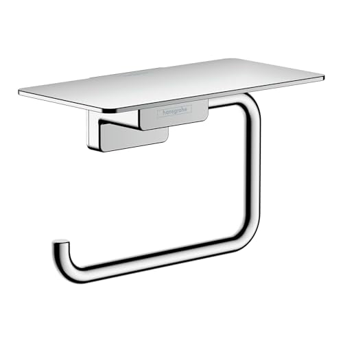 hansgrohe AddStoris Toilet Paper Holder with Shelf in Chrome, 41772000 - color: Chrome