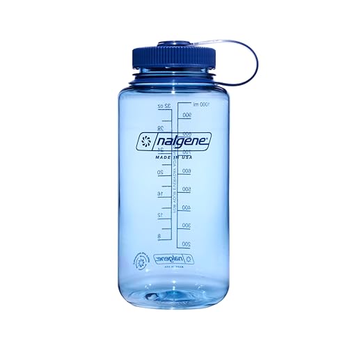 Nalgene 32 oz Wide Mouth Water Bottle | BPA-Free, Durable & Leak Proof, Lightweight Bottle for Hiking & Gym, Work & Travel - color: Baby Blue, size: 32 Ounces