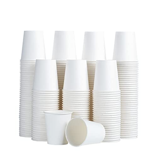 SIUQ 300 Pack 5 oz Paper Cups, White Disposable Paper Cups, Small Bathroom Mouthwash Cups, Hot/Cold Drinking Cup for Bathroom, Home, Party, Office, Picnic, Travel - color: 300pack-5oz