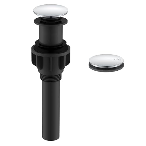 KENES Bathroom Vessel Sink Pop Up Drain Assembly Without Overflow, Chrome Bathroom Vanity Sink Drain Stopper, Anti-Clogging Drain Strainer, KE-P300A-5 - color: Chrome, size: Big Pop up Cap (Without Overflow)