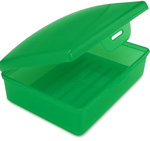 American Comb: Soap Box Green, 1 Ct - Made in The USA - Soapbox with Hinged Lid and Secure Latch - color: Green