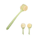 Back Scrubber for Shower, 15.7" Dual-Textured Body Brush with Soft Nylon & Textured Bristles on Long Handle, 2-in-1 Exfoliating and Cleansing Back Washer for Hard to Reach Areas