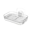 Soap Dish for Shower Clear Soap Holder Pull-Out Water Tray No Drilling Required Strong Fixation for Rv Bathroom and Kitchen Easy（1 Pack） - color: Clear