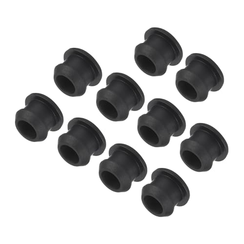 MECCANIXITY Silicone Snap in Locking Hole Plugs,Rubber Panel Seal Cover Flush Type Panel Round for Kitchen Rubber Bulkheads Waterproof Sealing Plugs 10.5mm/0.4 Inch Diameter Black,Pack of 10 - size: 10.5mm