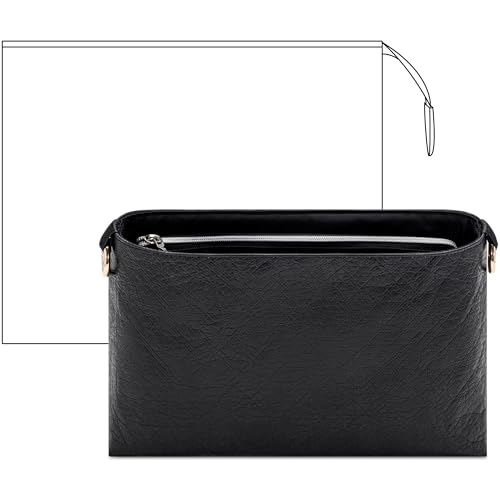 Handbag Organizer Insert for LV Toiletry Bag, Custom Fit Inside Premium Lightweight WaterResistant Purse Insert with Cup Holder Accessories (Matte Black, Fits-Toiletry 26) - color: Matte Black