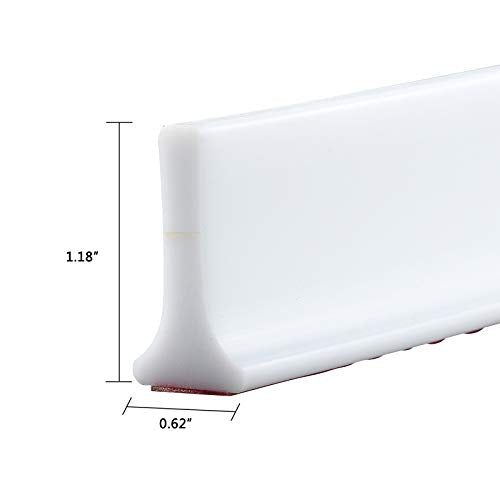 Collapsible Shower Threshold Water Dam, Flood Shower Water Barrier for Retention System Keeps Dry And Wet Separation (39 Inch) - color: 39 Inch