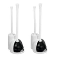 iDesign Compact Plunger Set, White, Set of 2 | Toilet Brush, Bathroom Cleaning, Storage - color: White, style: Pack of 2